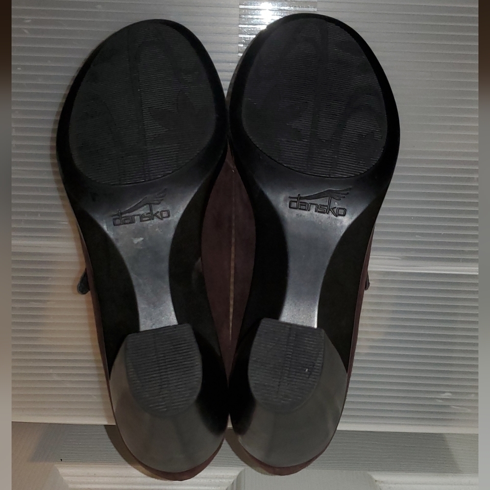 DANSKO Mary Janes Brown Suede Heeled Clogs Suede Shoes - Picture 8 of 11
